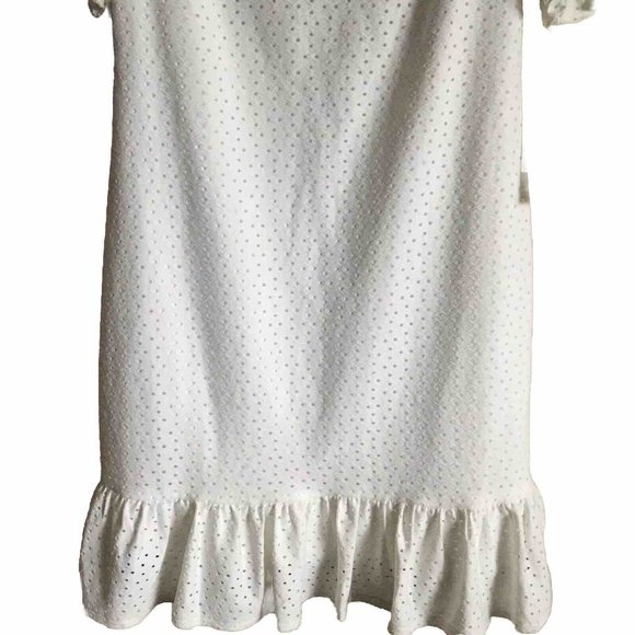 Speechless Women's White Eyelet Puff Sleeve Dress Size Medium - Picture 7 of 14
